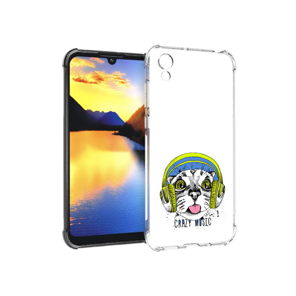 

Чехол MyPads Tocco для Huawei Y5 кошка в наушниках рисунок, Прозрачный, Tocco