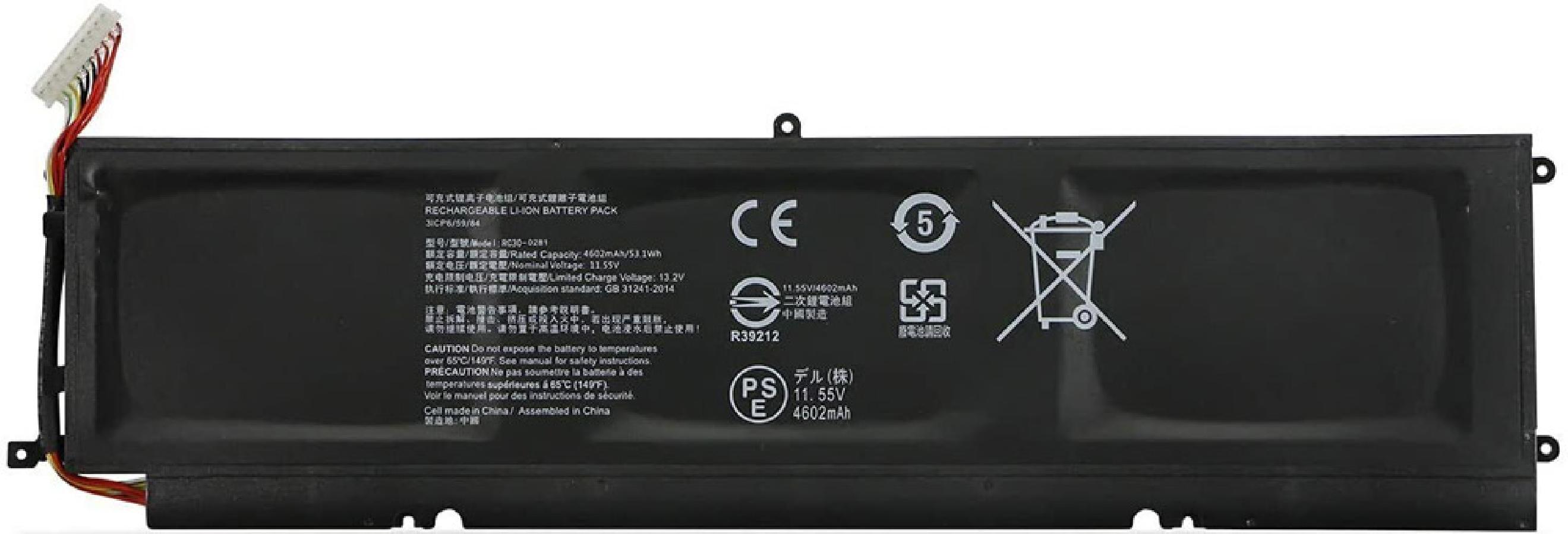 

Аккумулятор для ноутбука OEM для Razer Blade 13 (RC30-0281) 4597 мАч 11.55В (100196850V), для Razer Blade 13 (RC30-0281)