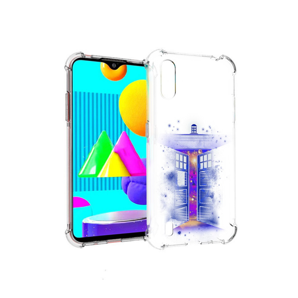 

Чехол MyPads Tocco для Samsung Galaxy M01 фиолетовый уголок абстракция (PT151401.486.659), Прозрачный, Tocco