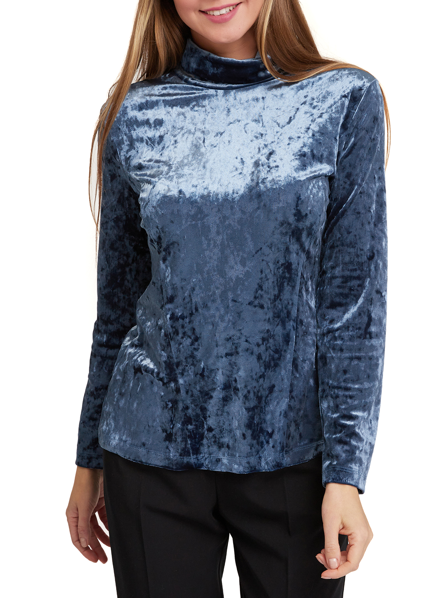 фото Водолазка женская oodji 15e11037 синяя m