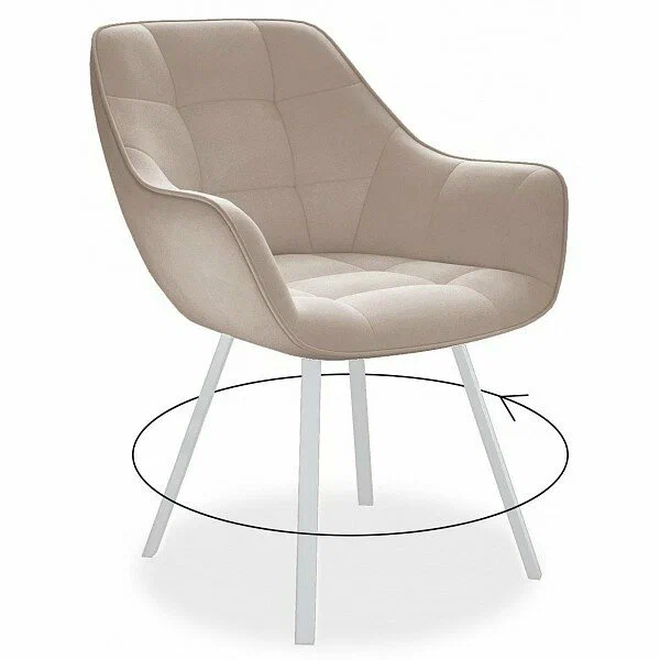 

Комплект поворотных стульев DIKLINE 252 М B03 BEIGE, ножки белые 2шт