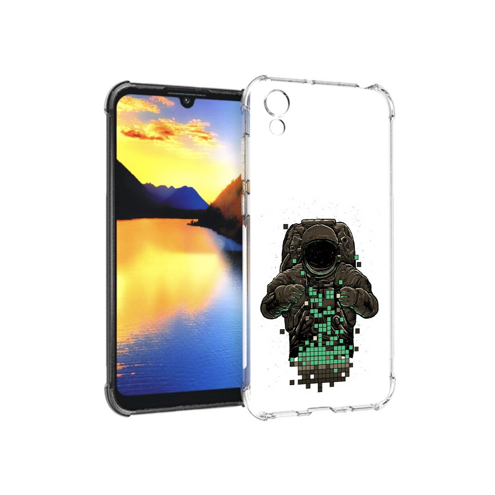 

Чехол MyPads Tocco для Huawei Y5 космонавт с пикселями, Прозрачный, Tocco
