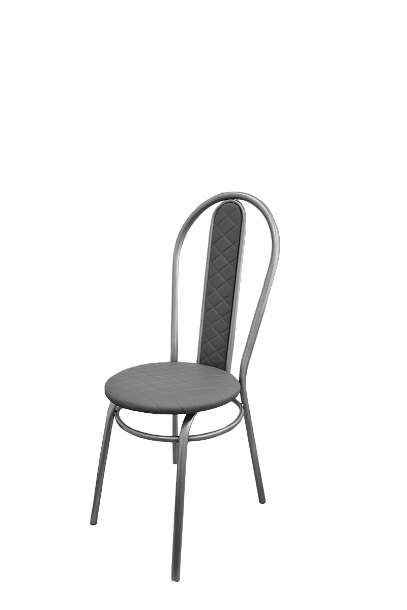 

Стул для кухни, Венский стеганый, графит со спинкой, мягкий кухонный, Венский-01