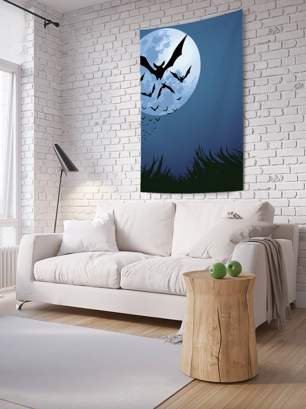 

Вертикальное фотопанно на стену JoyArty Летучая мышь на фоне луны 100x150 см, Летучая мышь на фоне луны