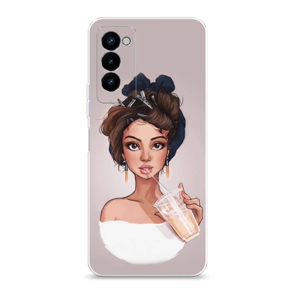 

Чехол на Tecno Camon 18P "Девушка с фраппе", Серый, 300750-6