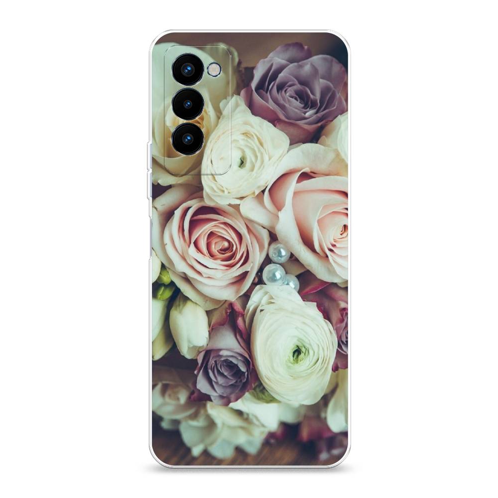 

Чехол на Tecno Camon 18P "Свадебный букет", Белый;фиолетовый, 300750-2