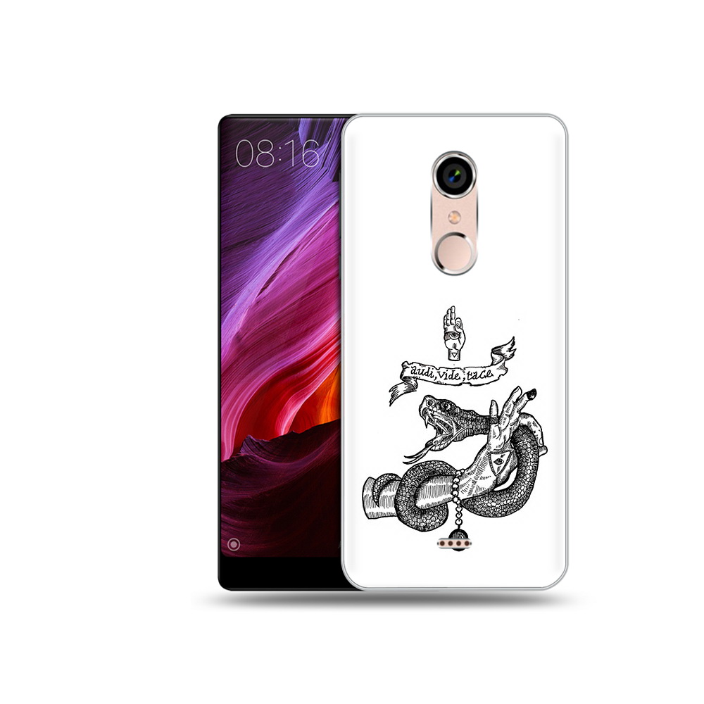 

Чехол MyPads Tocco для BQ 5050 Strike змея на руке рисунок, Прозрачный, Tocco
