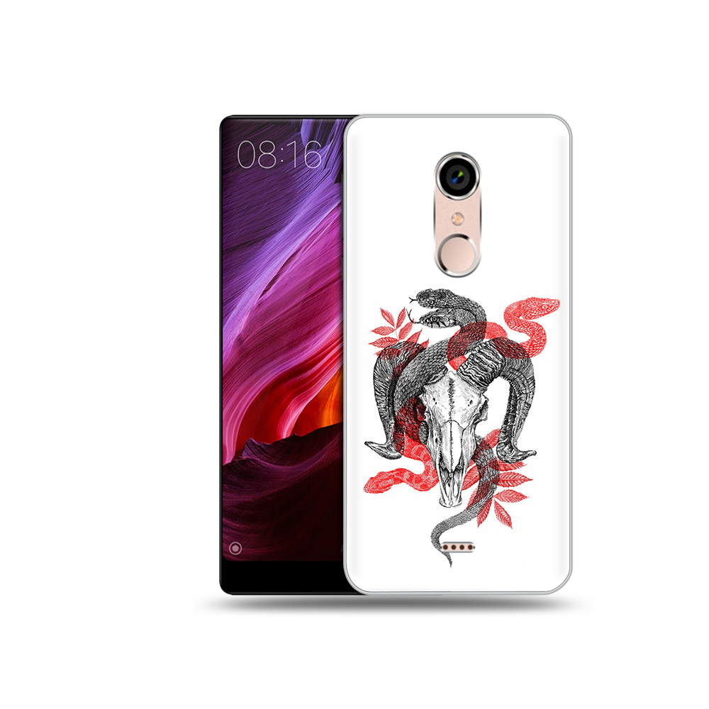 

Чехол MyPads Tocco для BQ 5050 Strike змея в черепе рисунок, Прозрачный, Tocco