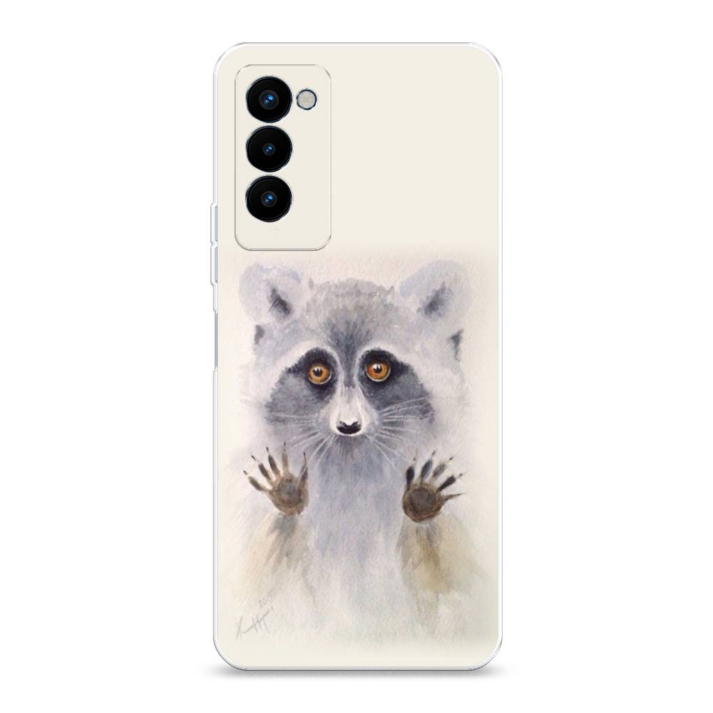 

Чехол на Tecno Camon 18P "Енот за стеклом", Бежевый;серый, 300750-4