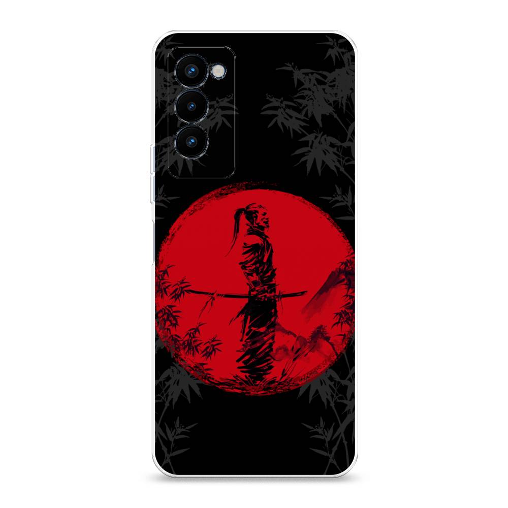 

Чехол на Tecno Camon 18P "Самурай на красном фоне", Черный;красный;серый, 300750-4