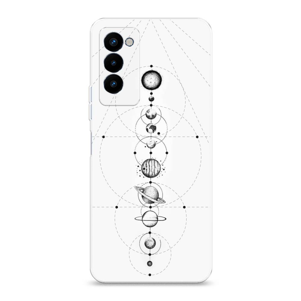 

Чехол на Tecno Camon 18P "Парад планет", Серый, 300750-2