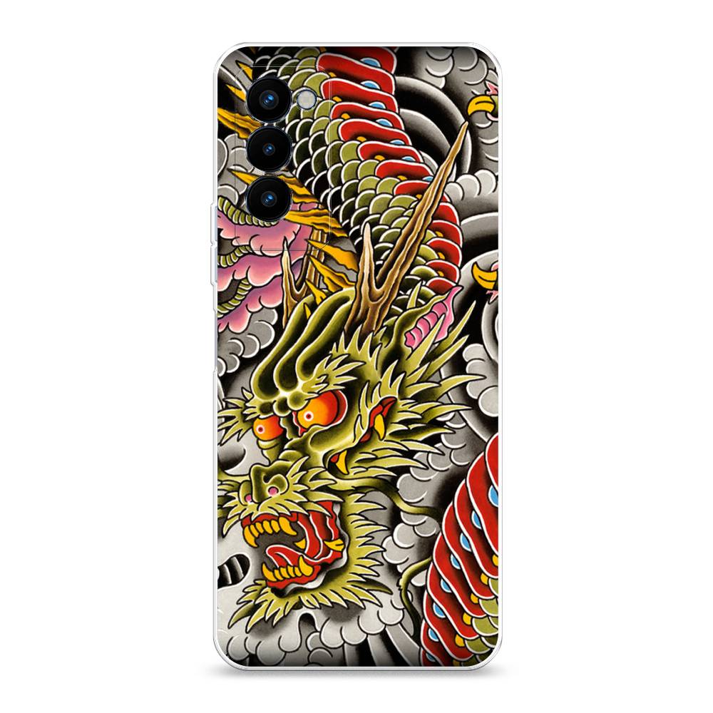 

Чехол на Tecno Camon 18P "Японский дракон", Желтый;розовый;красный, 300750-4