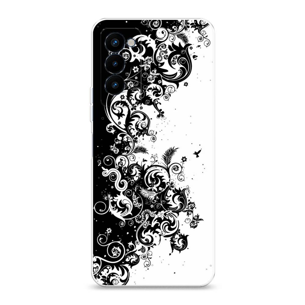

Чехол на Tecno Camon 18P "Черно белый узор", Белый;черный;серый, 300750-3