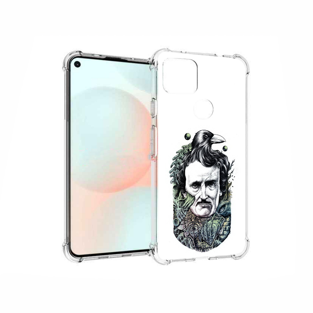 

Чехол MyPads Tocco для Google Pixel 5A Эдгар Аллан с вороном, Прозрачный, Tocco
