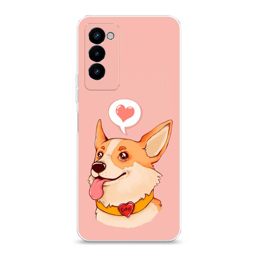 

Чехол на Tecno Camon 18P "Корги язык", Розовый;коричневый, 300750-1