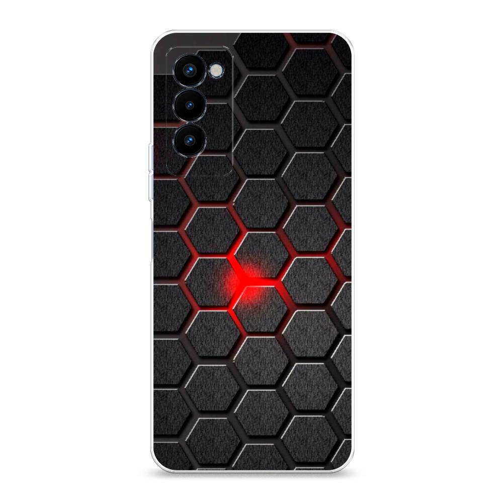 

Чехол на Tecno Camon 18P "Соты красные", Красный;черный;серый, 300750-3