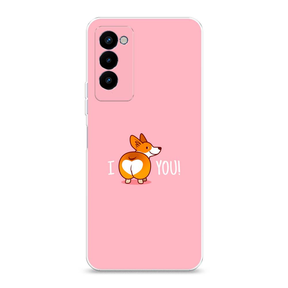 

Чехол на Tecno Camon 18P "Корги I love you", Розовый;коричневый;белый, 300750-1