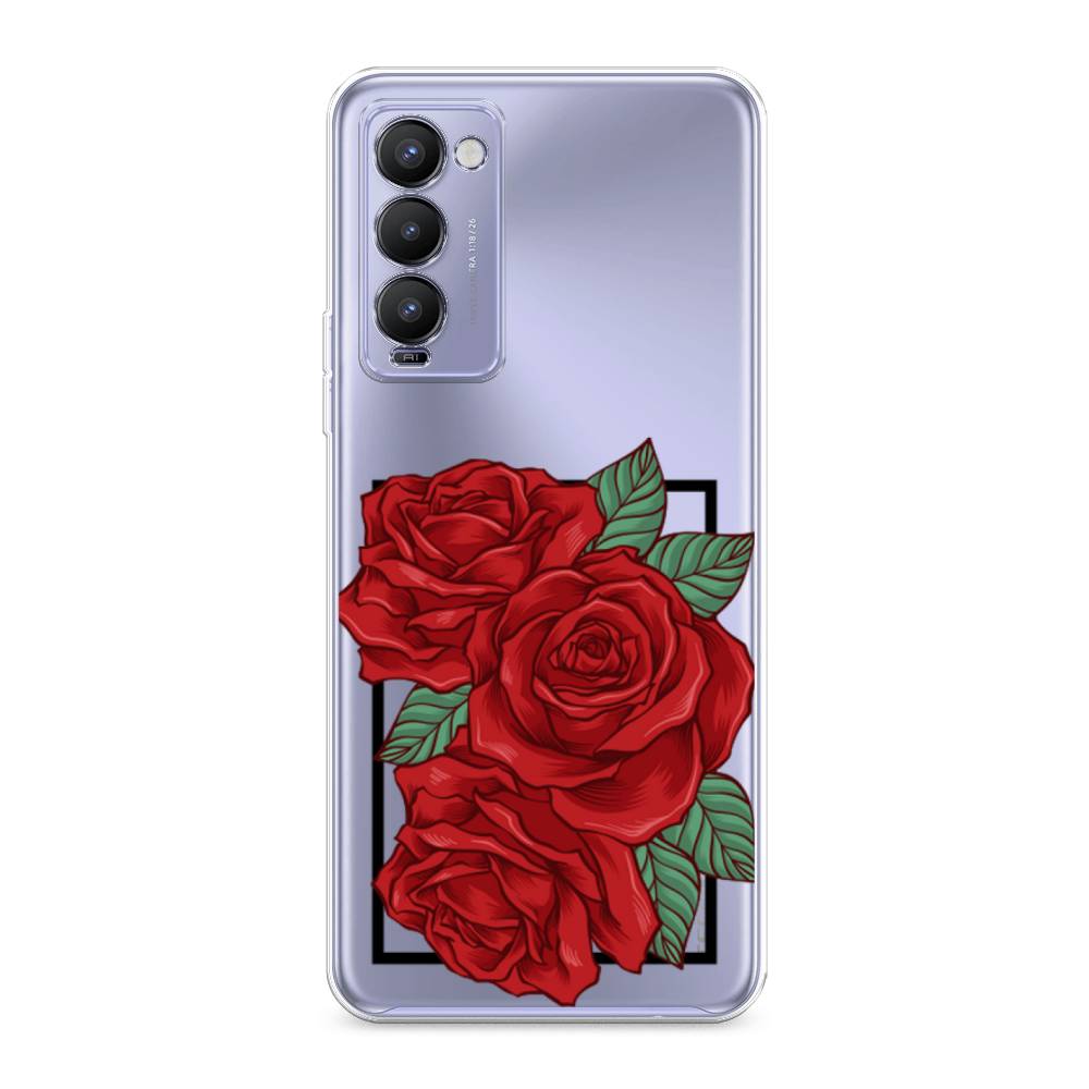 

Чехол на Tecno Camon 18 "Три алые розы", Красный, 300650-2