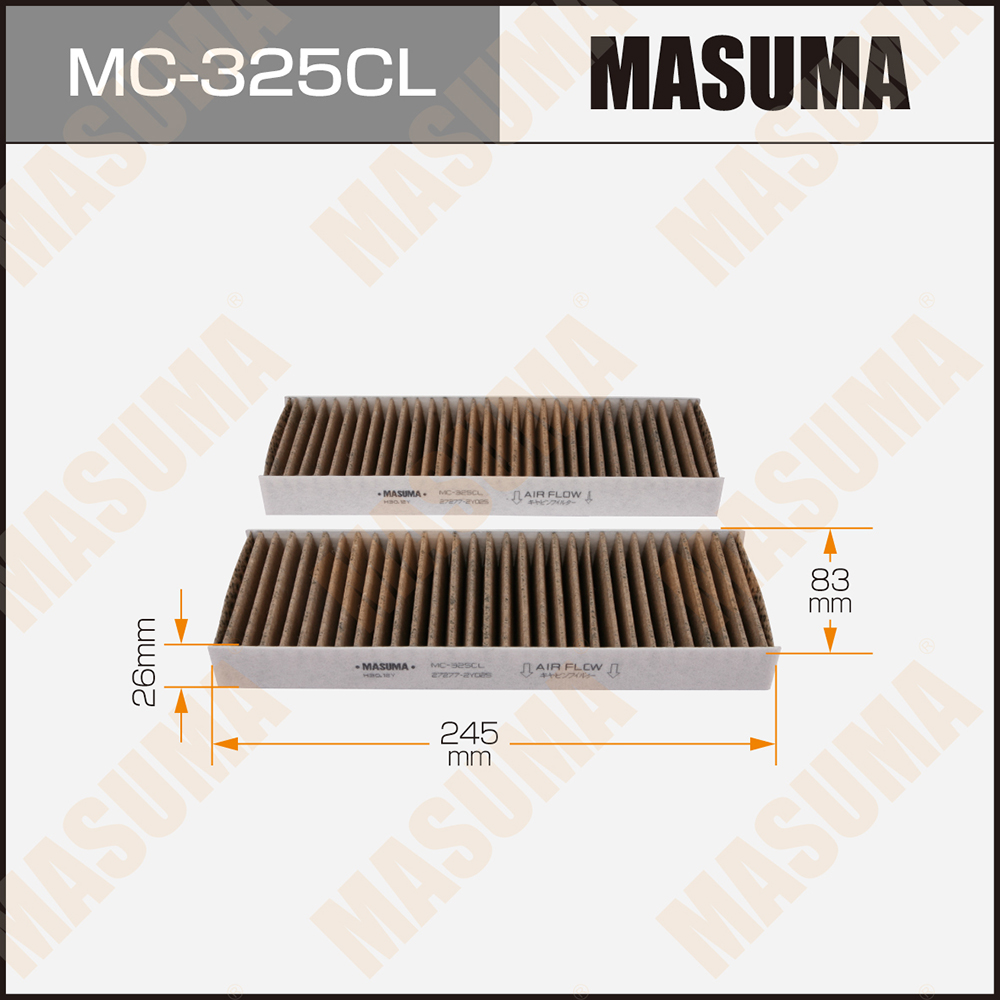 

Фильтр салонный угольный MASUMA MC-325CL