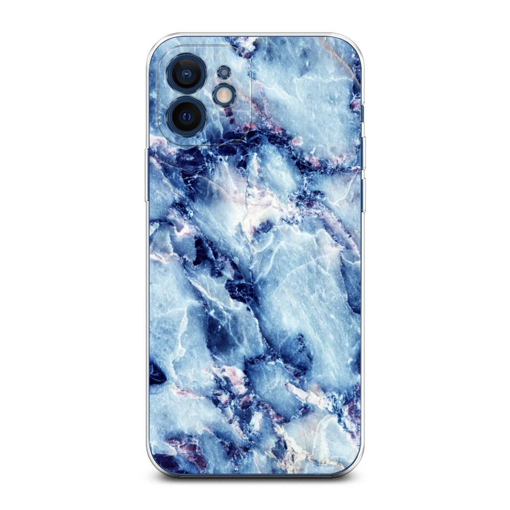 

Чехол на Apple iPhone 12 Mini "Мрамор с синими прожилками", Синий, 12650-3