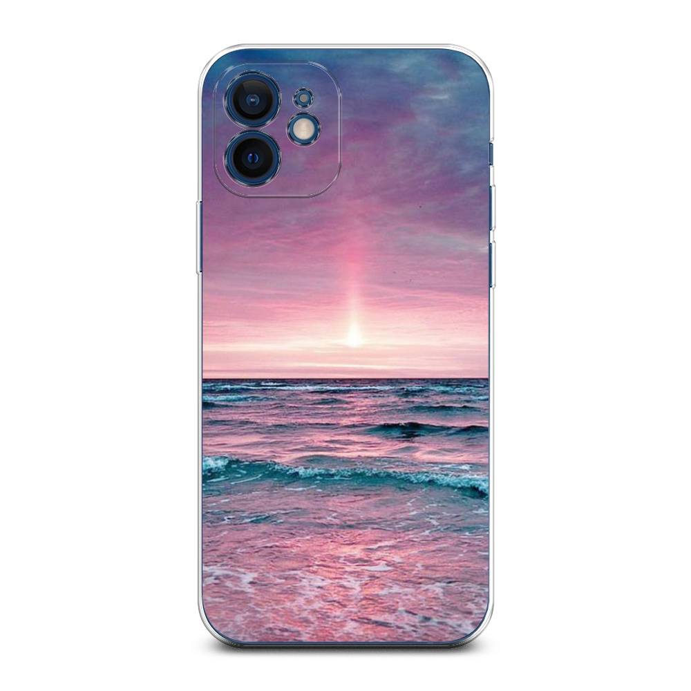 

Чехол на Apple iPhone 12 Mini "Восход 3", Розовый;голубой, 12650-2