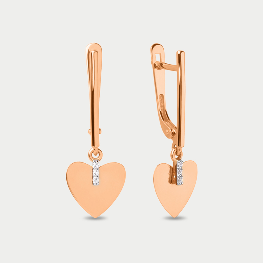 

Серьги из розового золота Династия 500542-1102, фианит, 500542-1102