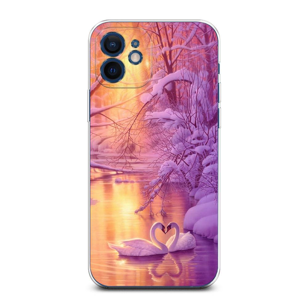 

Чехол на Apple iPhone 12 Mini "Зима 1", Фиолетовый;желтый, 12650-2