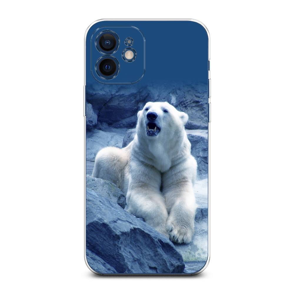 

Чехол для Apple iPhone 12 Mini "Белый медведь", Голубой;белый, 12650-1
