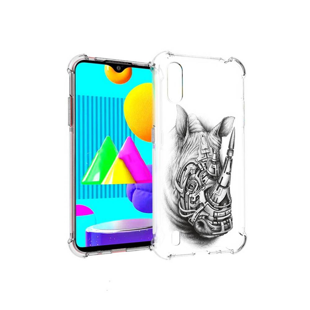 

Чехол MyPads Tocco для Samsung Galaxy M01 стальной носорог (PT151401.486.620), Прозрачный, Tocco
