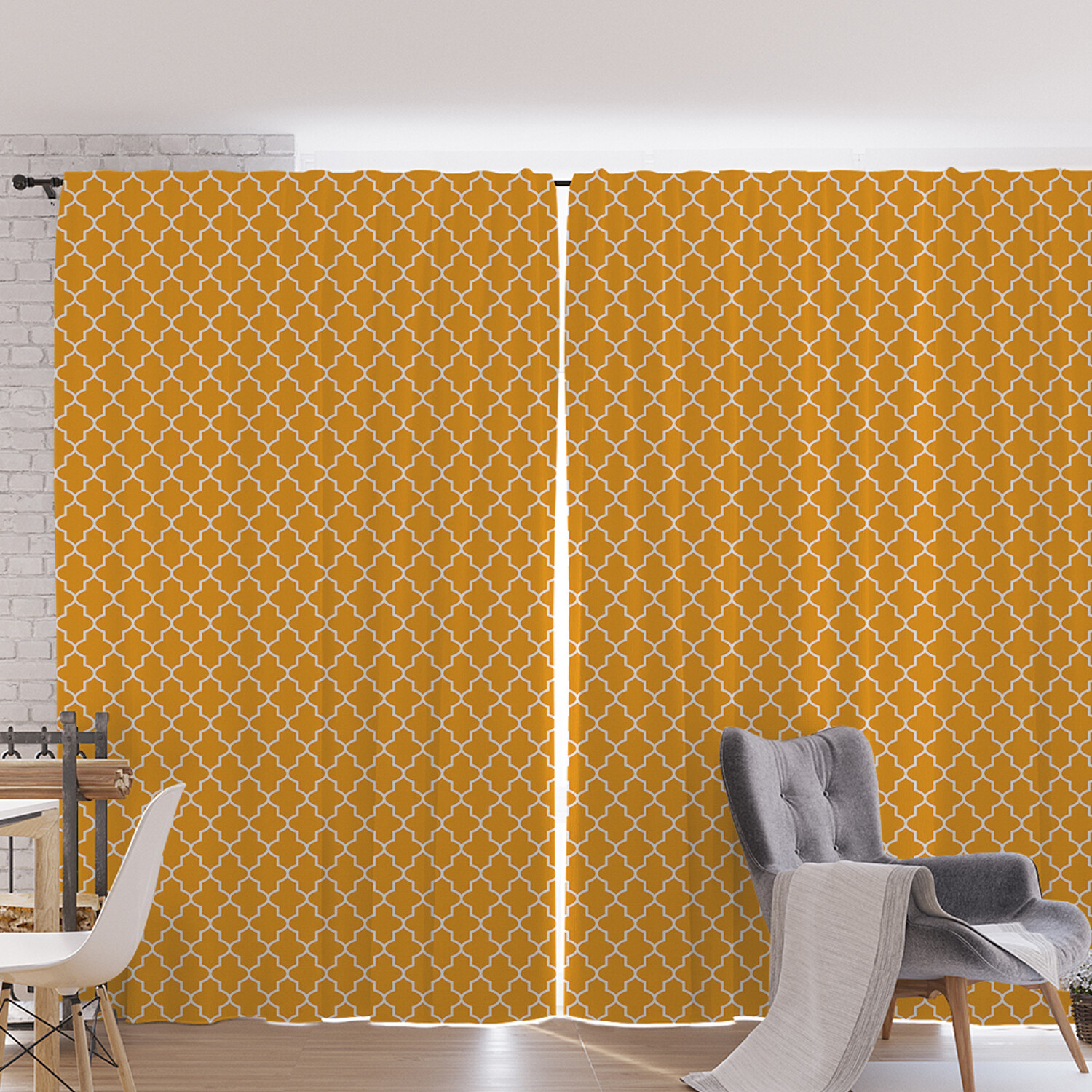 

Шторы под лён JoyArty "Восточный мотив", серия Oxford DeLux, 340х265 см, Восточный мотив