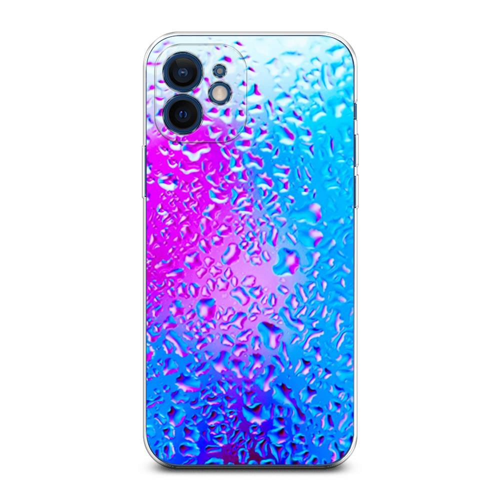 

Чехол на Apple iPhone 12 Mini "Капли на стекле", Голубой;розовый, 12650-3