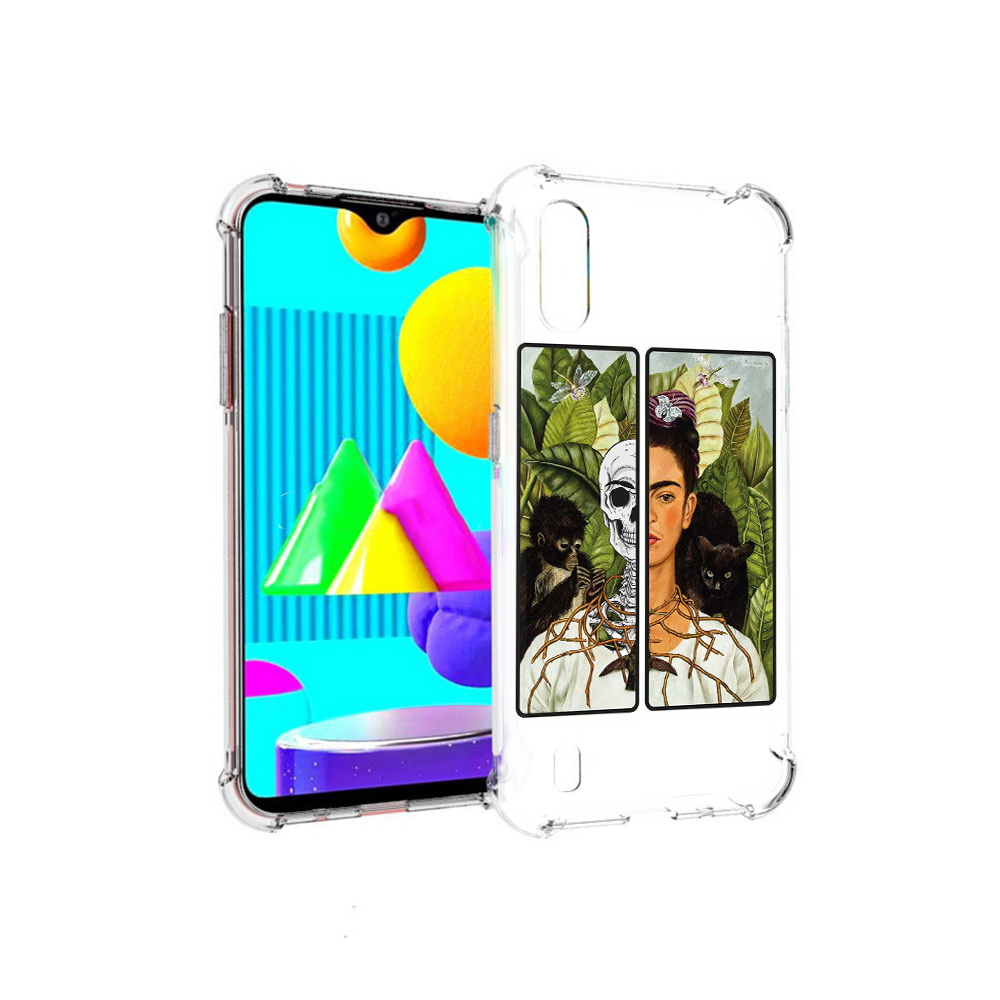 

Чехол MyPads Tocco для Samsung Galaxy M01 сдвоенная картинка девушка скелет, Прозрачный, Tocco