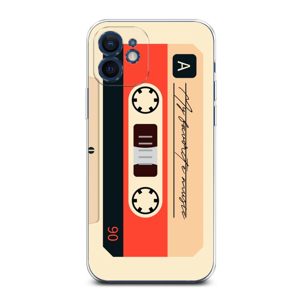 

Чехол на Apple iPhone 12 Mini "Бежевая кассета", Черный;красный;бежевый, 12650-6