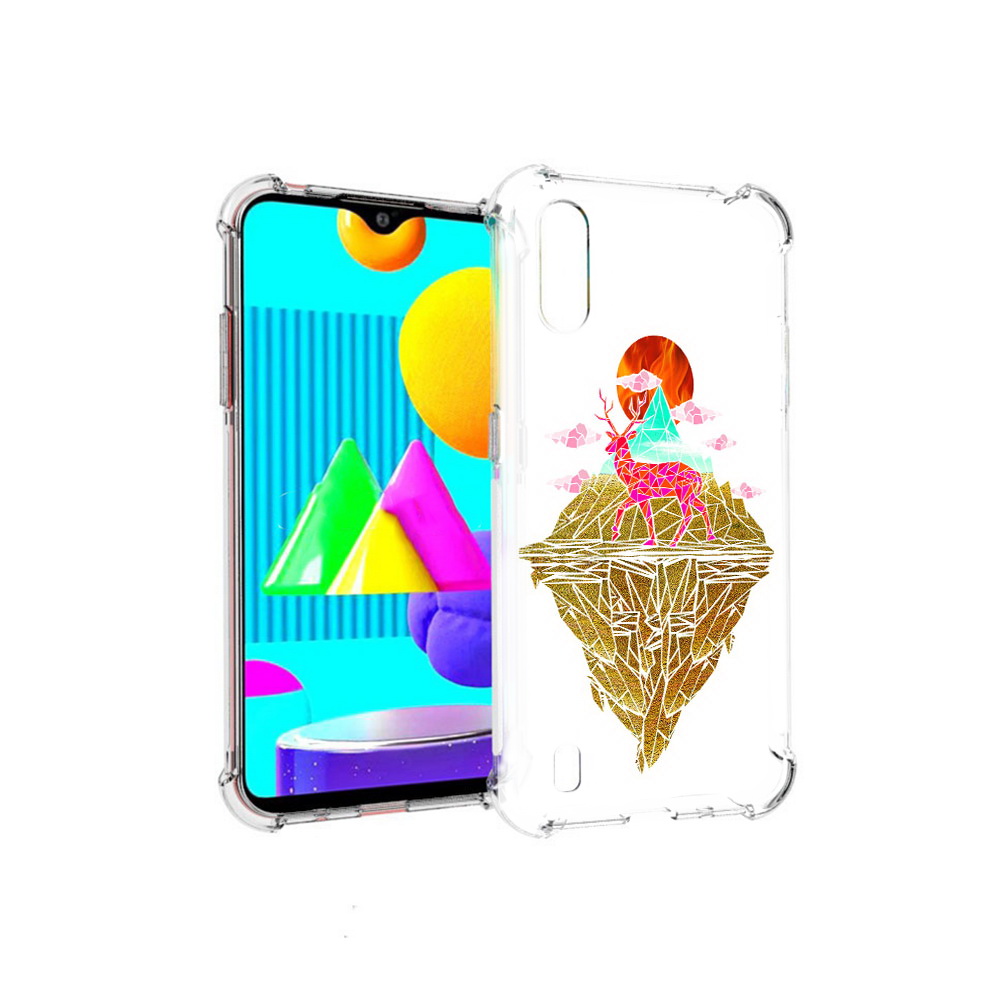 

Чехол MyPads Tocco для Samsung Galaxy M01 розовый олень абстракция (PT151401.486.586), Прозрачный, Tocco