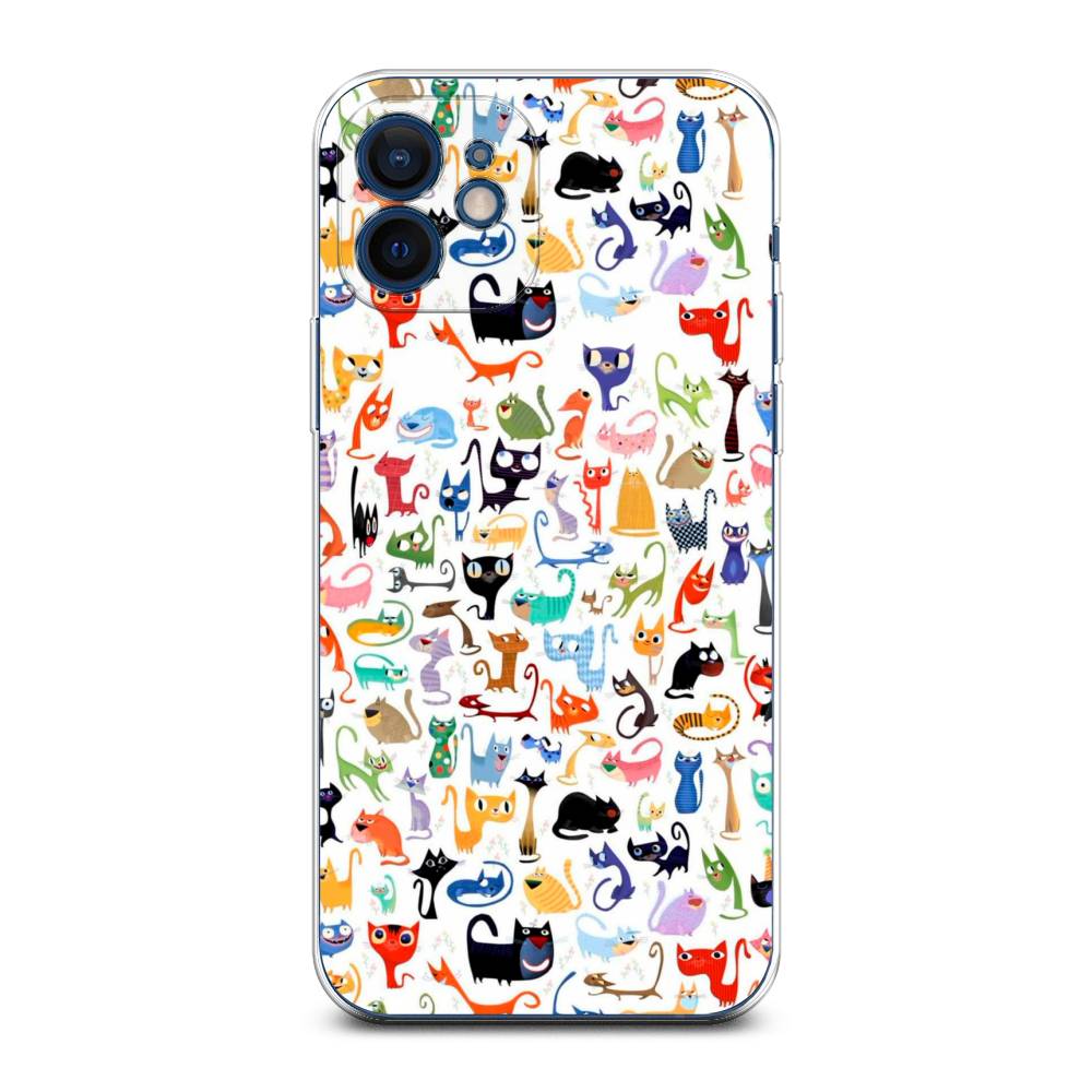 

Чехол на Apple iPhone 12 Mini "Цветные коты", Разноцветный, 12650-1