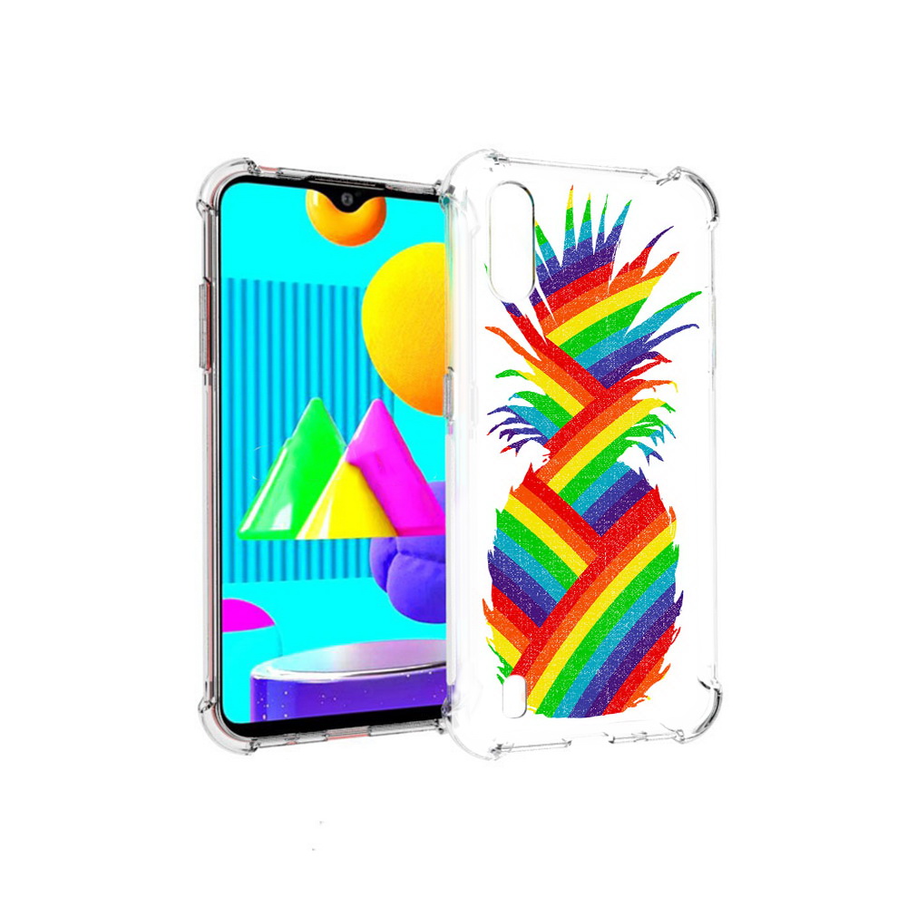 

Чехол MyPads Tocco для Samsung Galaxy M01 радужный ананас (PT151401.486.566), Прозрачный, Tocco