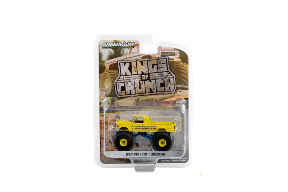 

Модель коллекционная GREENLIGHT Ford F-250 monster truck "liquidator" bigfoot 1992, Желтый