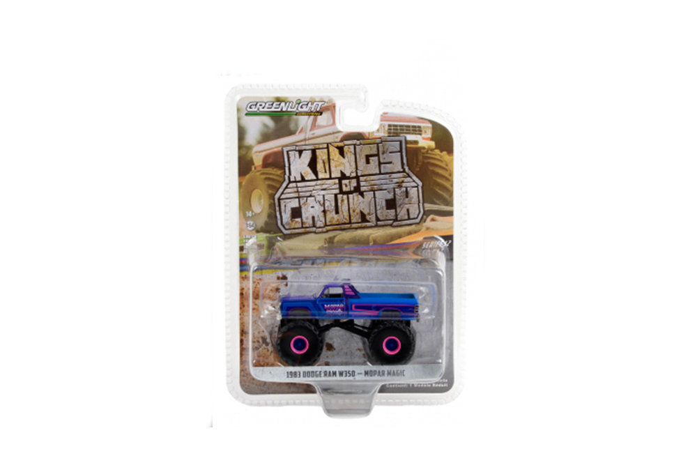 

Модель коллекционная GREENLIGHT Dodge ram W350 monster truck "mopar magic" bigfoot 1983, Синий