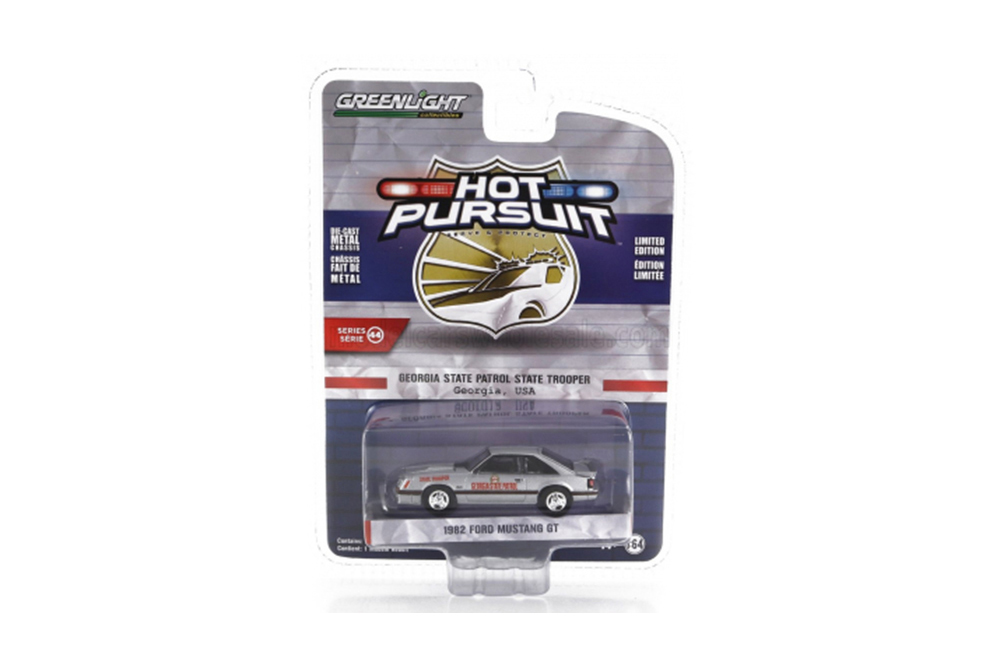 

Модель коллекционная GREENLIGHT Ford mustang gt "georgia state patrol state trooper" 1982, Серый