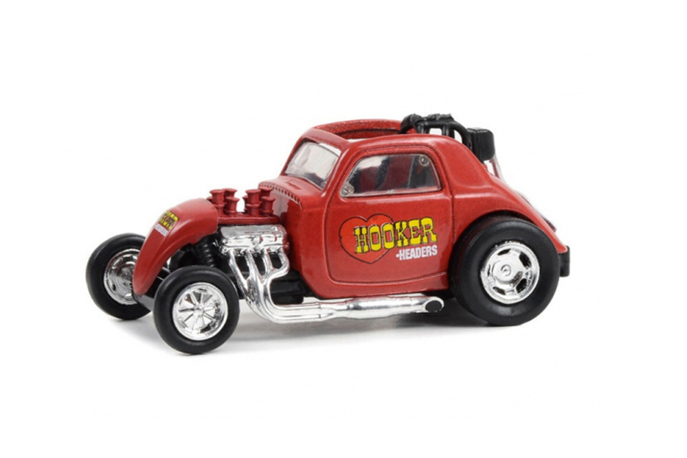 

Модель коллекционная GREENLIGHT Fiat topolino fuel altered "hooker headers" 1990, Красный