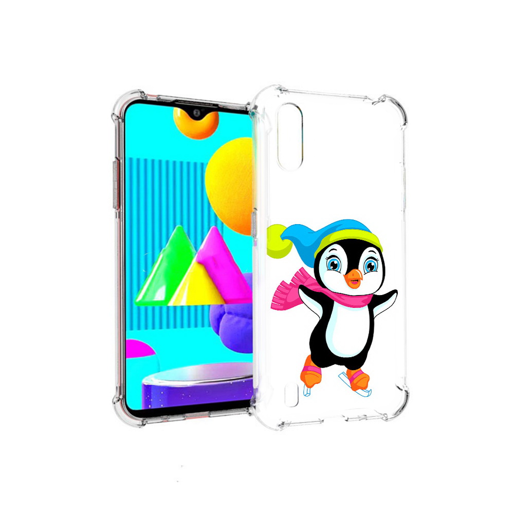 

Чехол MyPads Tocco для Samsung Galaxy M01 пингвин на коньках (PT151401.486.540), Прозрачный, Tocco