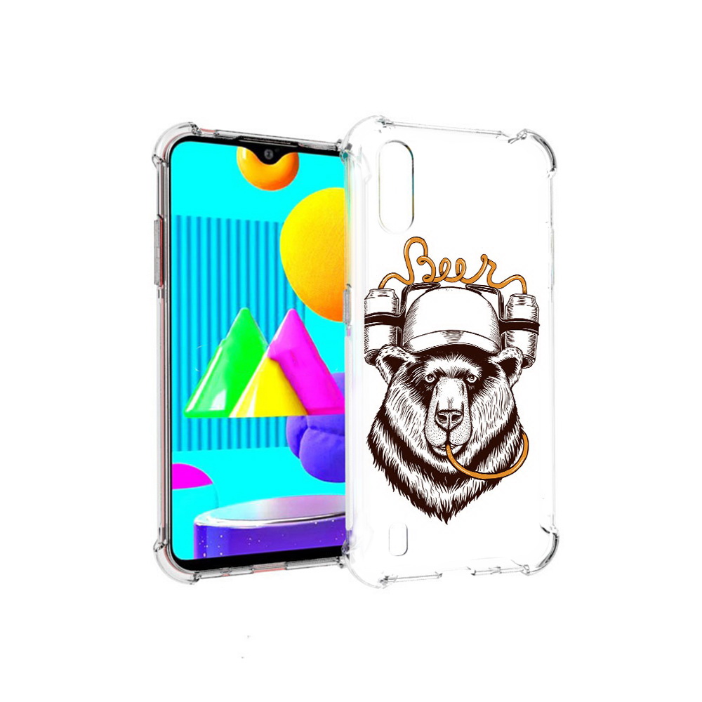 

Чехол MyPads Tocco для Samsung Galaxy M01 пивной медведь (PT151401.486.538), Прозрачный, Tocco