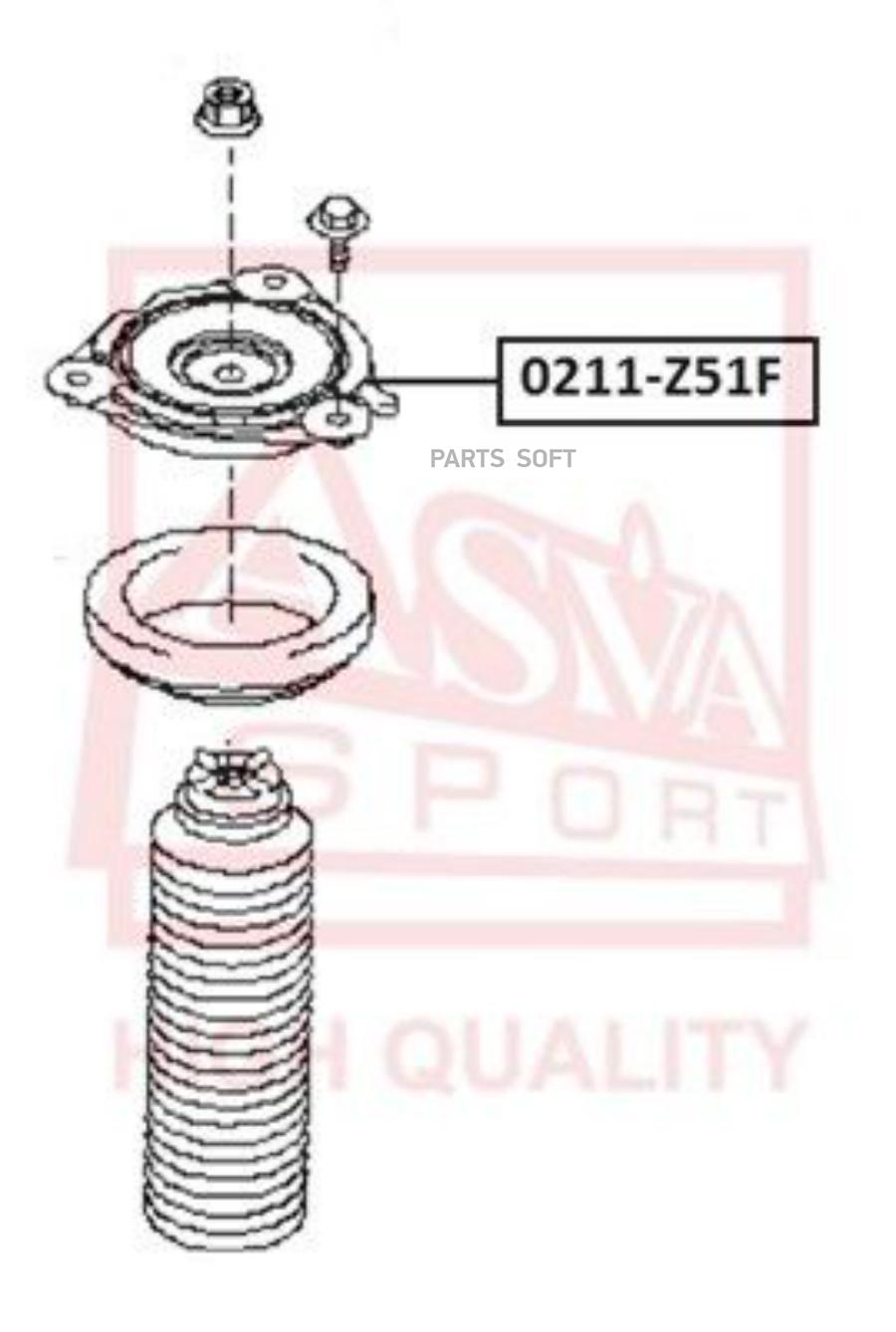 Опора Переднего Амортизатора 1Шт ASVA 0211Z51F