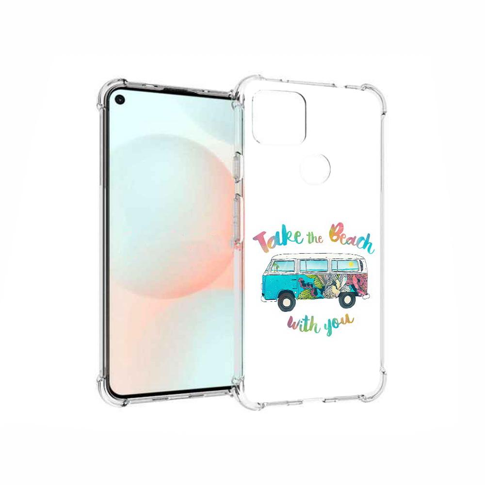 

Чехол MyPads Tocco для Google Pixel 5A Хиппи автобус, Прозрачный, Tocco