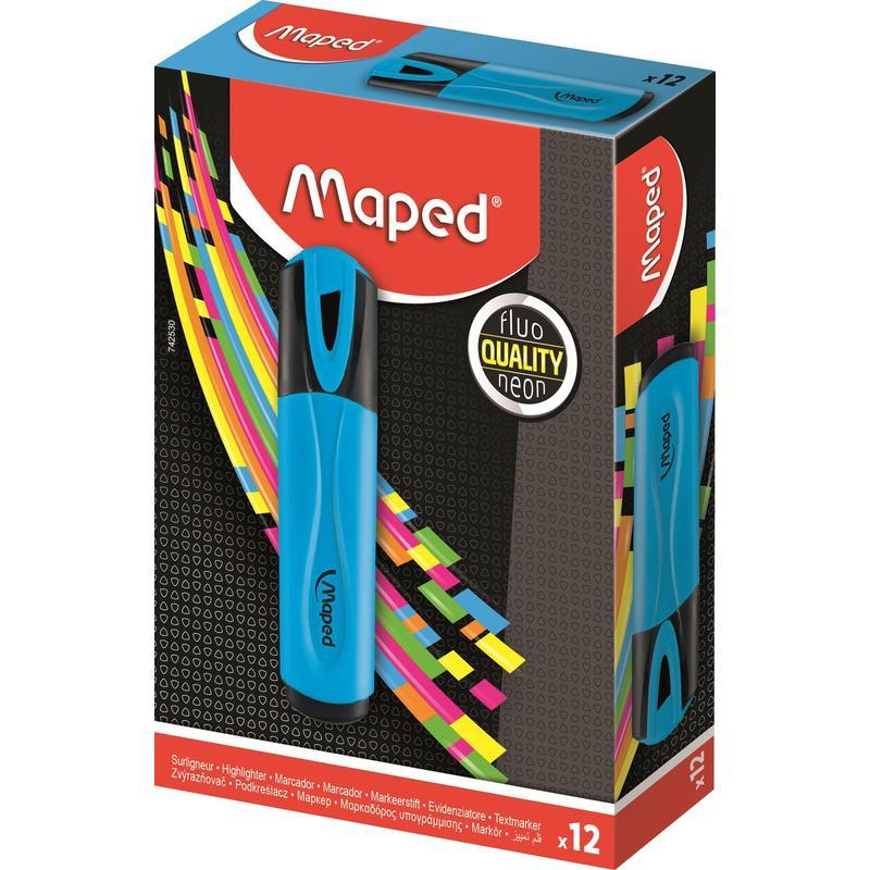 Маркер-текстовыделитель Maped FluoPeps Classic 1-5мм голубой 742530 12шт 1443₽