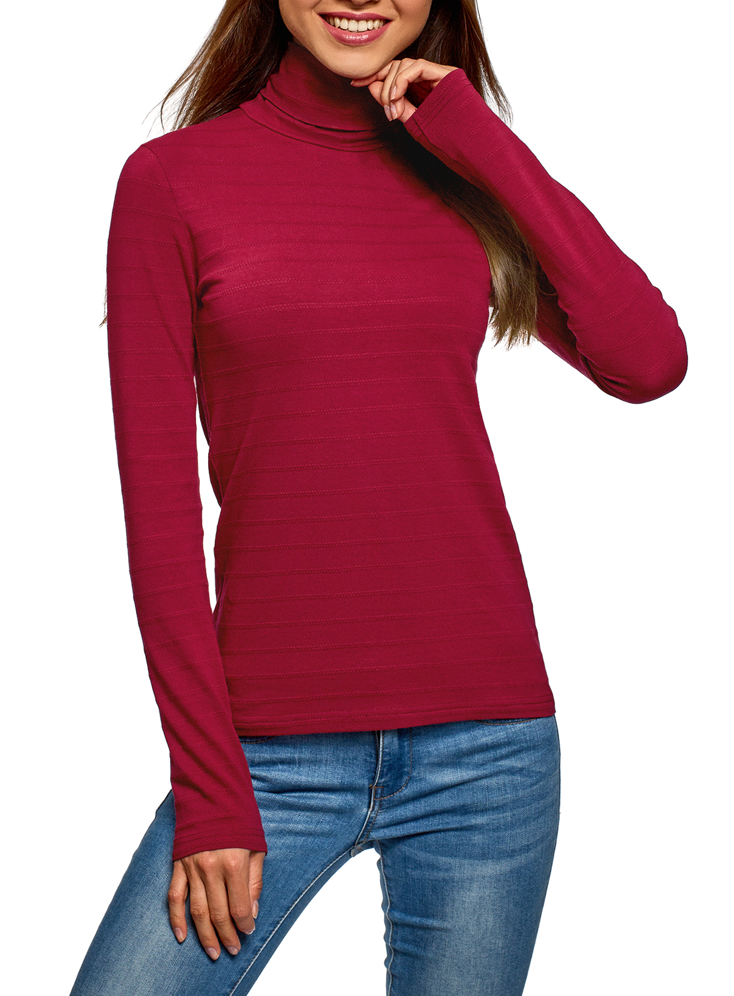 Водолазка женская oodji 15E02003 красная XS