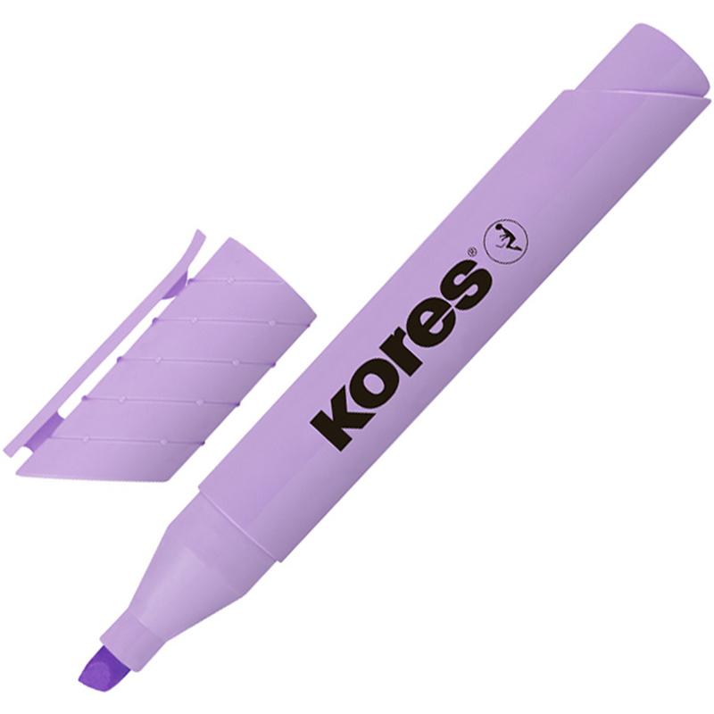 Маркер-текстовыделитель Kores High Liner Plus Pastel (0.5-5мм, фиолетовый), 12шт.