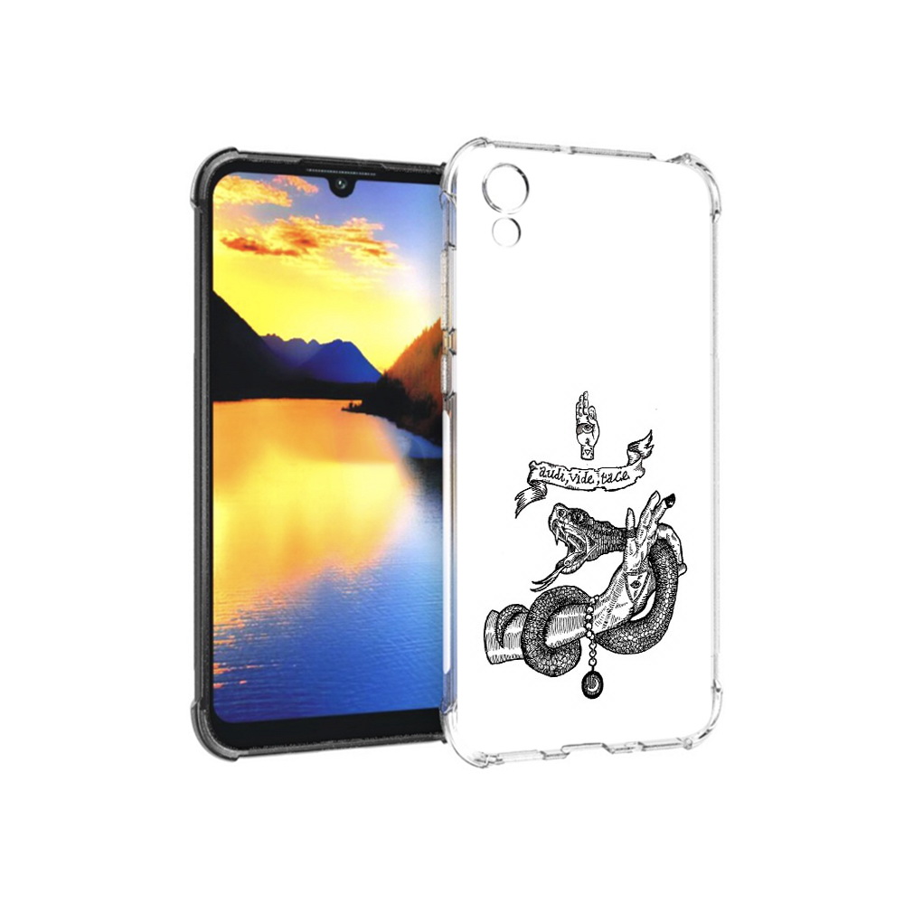 

Чехол MyPads Tocco для Huawei Y5 змея на руке рисунок, Прозрачный, Tocco