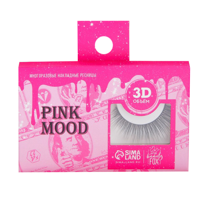 Многоразовые накладные ресницы PINK MOOD, объём 3D 7560342