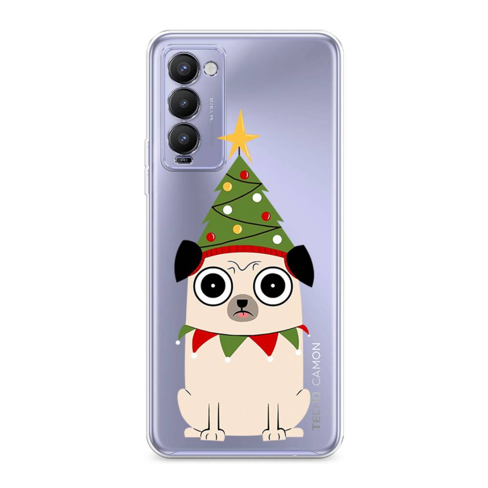 

Чехол на Tecno Camon 18 "Собачка с ёлочкой", Бежевый;красный;зеленый, 300650-1
